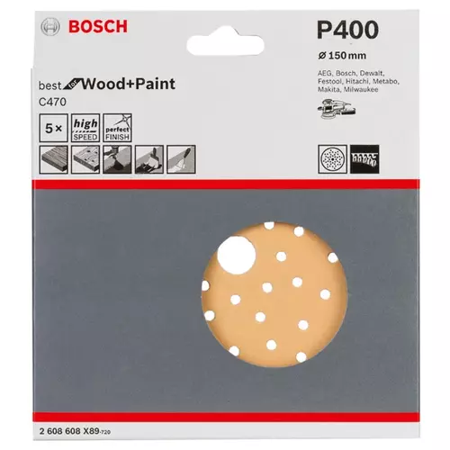 BOSCH Brúsny list C470, 5-kusové balenie (3)