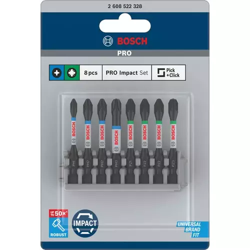 BOSCH Sada skrutkovacích bitov PRO Impact, PH1, PH2 (×2), PH3, PZ1, PZ2 (×2), PZ3, 55 mm, 8 ks (3)