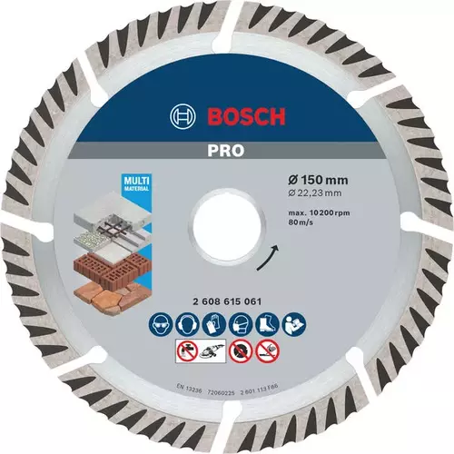 BOSCH Diamantový kotúč PRO Multi Material, 150 x 22,23 mm (6)