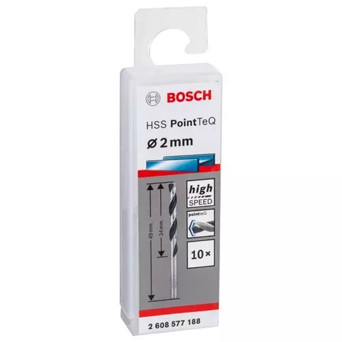 BOSCH Skrutkovitý vrták HSS PointTeQ 2,0 mm