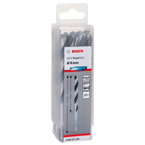 BOSCH Skrutkovitý vrták HSS PointTeQ 8,0 mm