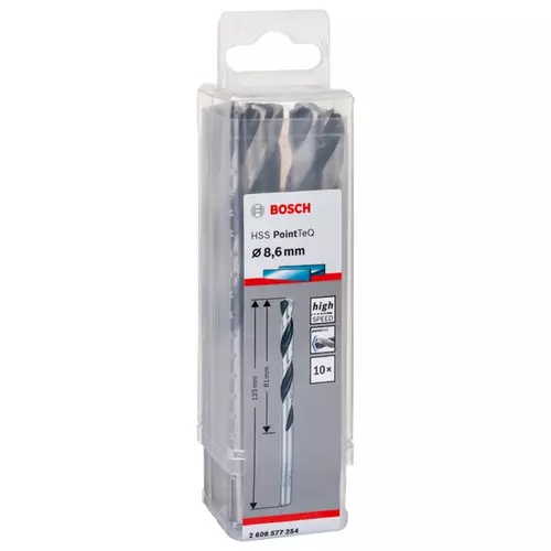 BOSCH Skrutkovitý vrták HSS PointTeQ 8,6 mm