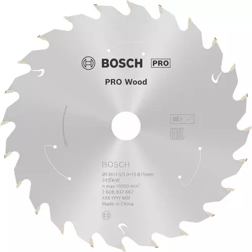 BOSCH Kotúč PRO Wood cordless na drevo pre akumulátorové okružné píly, 136 x 1,5 x 15,875 mm (6)