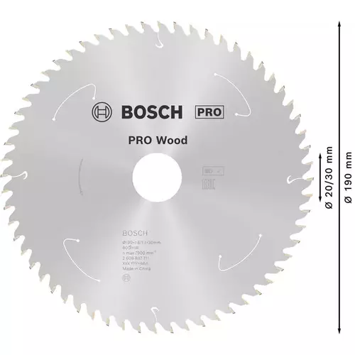 BOSCH Kotúč PRO Wood cordless na drevo pre akumulátorové okružné píly, 190 x 1,6 x 30 mm (5)