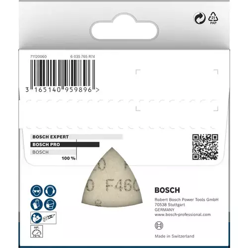 BOSCH Brúsny papier PRO F460, 93 × 93 mm, G120, 5 ks (5)