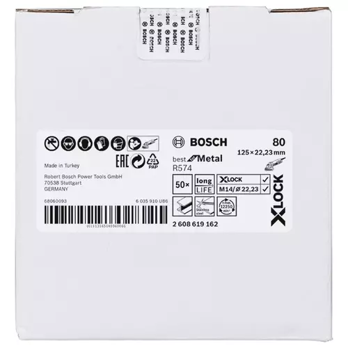 BOSCH Fíbrový kotúč PRO R574 X-Lock, 125 mm, G80 (23)