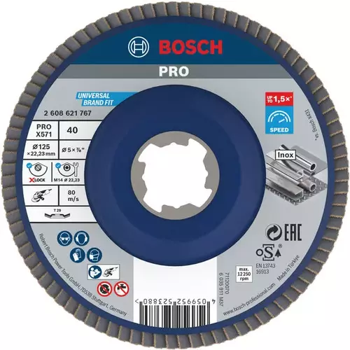 BOSCH Lamelový brúsny kotúč PRO X571, 125 mm, G40, X-LOCK