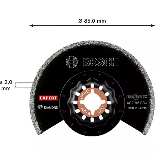 BOSCH Multifunkčný list EXPERT Grout Segment Blade ACZ 85 RD4, 85 mm, 10 ks