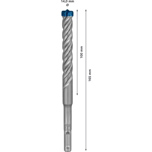 BOSCH Príklepový vrták EXPERT SDS plus-7X, 14 × 100 × 165 mm