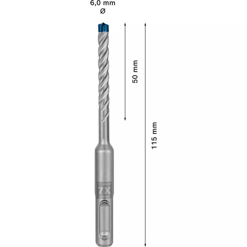 BOSCH Príklepový vrták EXPERT SDS plus-7X, 6 x 50 x 115 mm, 10 ks