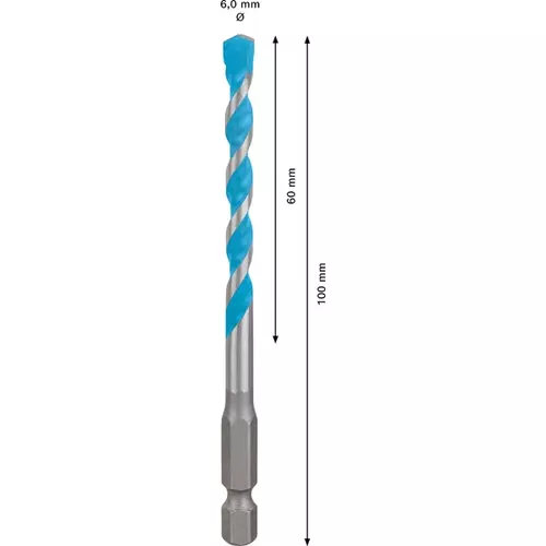 BOSCH Vrták EXPERT HEX-9 MultiConstruction 6 × 60 × 100 mm