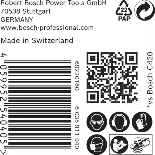 BOSCH Brúsny papier EXPERT M480 pre excentrické brúsky, 150 mm, zrnitosť 180, 50 ks (6)