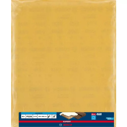 BOSCH Brúsny papier EXPERT C470 na ručné brúsenie, 230 x 280 mm, zrnitosť 320 (3)