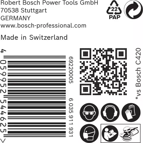 BOSCH Brúsny papier EXPERT C470 s viacerými otvormi pre excentrické brúsky, 125 mm, zrnitosť 40, 50 ks (6)