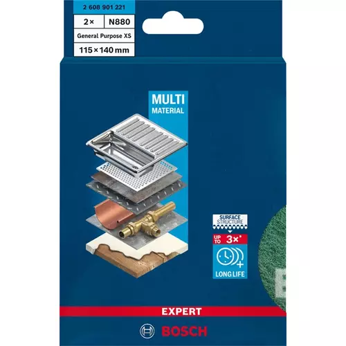 BOSCH Vlnená podložka na ručné brúsenie EXPERT N880,115 x 140 mm, všeobecné použitie XS, 2 ks (3)