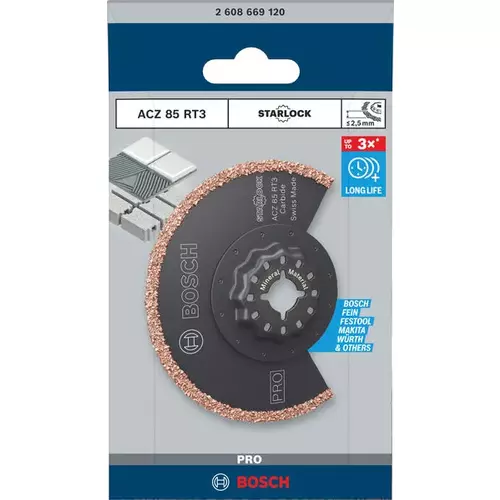 BOSCH Pílový list PRO ACZ 85 RT3 pre viacúčelové náradie, 85 x 2,5 mm (3)