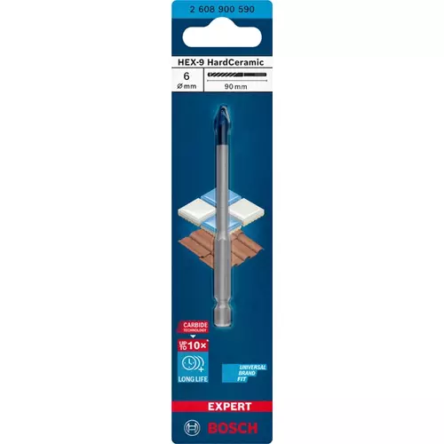 BOSCH Súprava vrtákov EXPERT HEX-9 HardCeramic 6 × 90 mm (3)