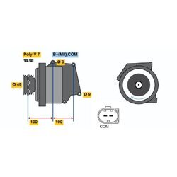 Alternátor BOSCH 0 122 0AA 2C0 - obr. 4