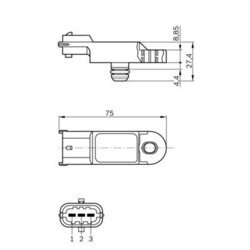 Snímač plniaceho tlaku BOSCH 0 281 002 616 - obr. 6