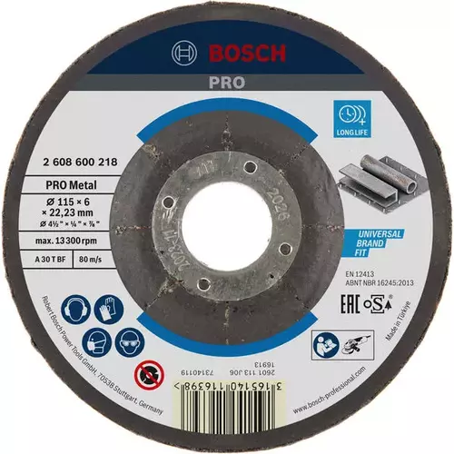 BOSCH Brúsny kotúč PRO Metal, 115 × 6 × 22,23 mm, oSa (4)