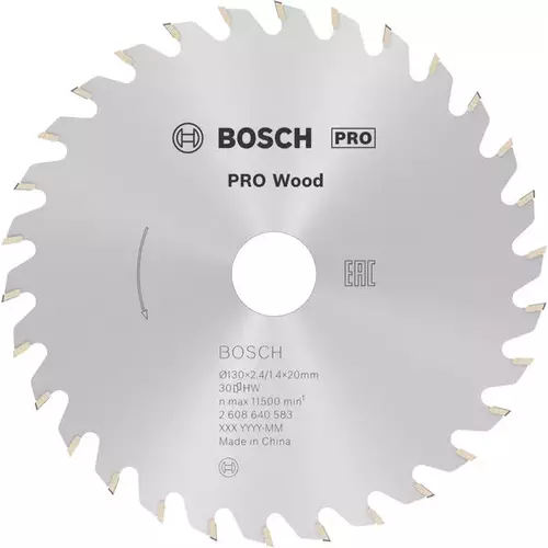 BOSCH Kotúč PRO Wood na drevo pre okružné píly, 130 x 2,4 x 20 mm (6)