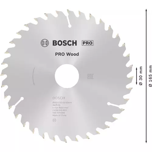 BOSCH Kotúč PRO Wood na drevo pre okružné píly, 165 x 2,6 x 30 mm (5)