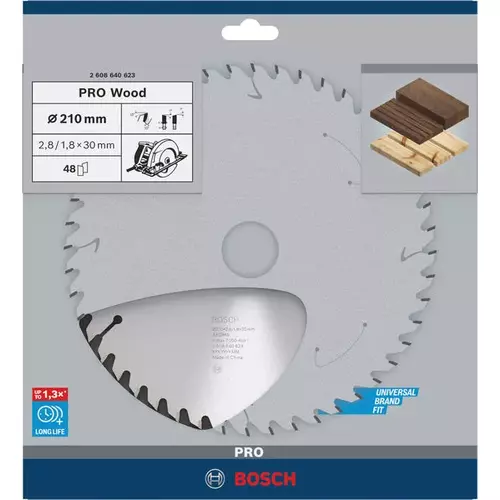 BOSCH Kotúč PRO Wood na drevo pre okružné píly, 210 x 2,8 x 30 mm (4)