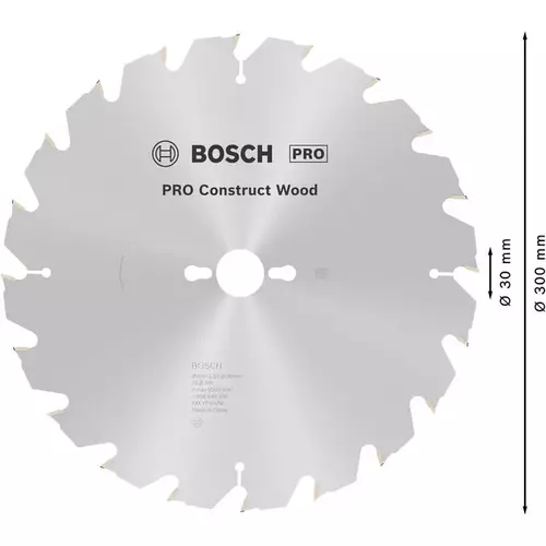 BOSCH Kotúč PRO Construct Wood na drevo pre okružné píly, 300 x 3,2 x 30 mm (5)