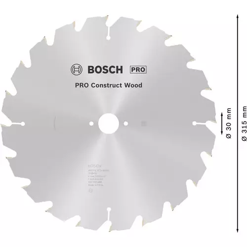 BOSCH Kotúč PRO Construct Wood na drevo pre okružné píly, 315 x 3,2 x 30 mm (5)