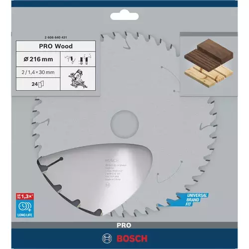 BOSCH Kotúč PRO Wood na drevo pre okružné píly, 216 x 2 x 30 mm (4)