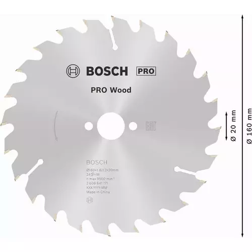 BOSCH Kotúč PRO Wood na drevo pre okružné píly, 160 x 1,8 x 20 mm (5)