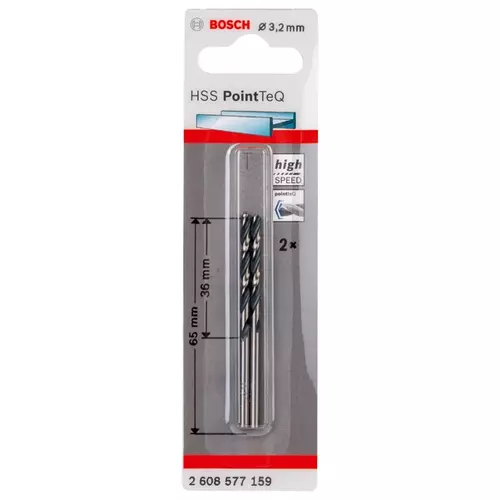 BOSCH Skrutkovitý vrták HSS PointTeQ 3,2 mm