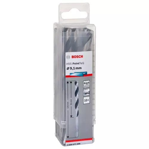 BOSCH Skrutkovitý vrták HSS PointTeQ 9,1 mm