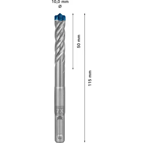 BOSCH Príklepový vrták EXPERT SDS plus-7X, 10 × 50 × 115 mm