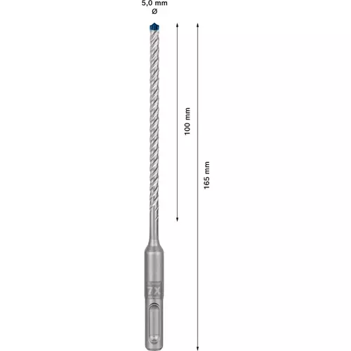 BOSCH Príklepový vrták EXPERT SDS plus-7X, 5 x 100 x 165 mm, 10 ks