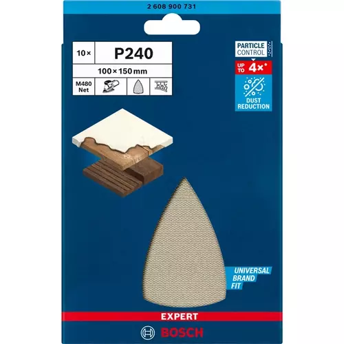 BOSCH Brúsny papier EXPERT M480 pre viacúčelové brúsky, 100 x 150 mm, zrnitosť 240, 10 ks (3)