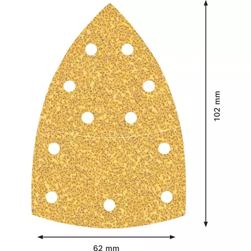 BOSCH Brúsny papier EXPERT C470 s 11 otvormi pre viacúčelové brúsky, 102 x 62 mm, 93 mm, zrnitosť 40, 10 ks (4)