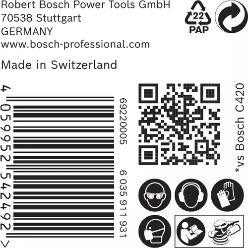 BOSCH Brúsny papier EXPERT C470 s 8 otvormi pre excentrické brúsky, 125 mm, zrnitosť 100, 50 ks (6)