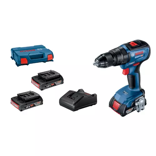 BOSCH Profesionálna súprava: GSB 18V-50 + 3× GBA 2.0Ah + GAL 18V-20, v kufri L-Case (2)