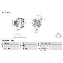 Alternátor BOSCH 0 986 084 090