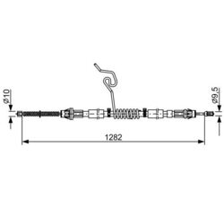 Ťažné lanko parkovacej brzdy BOSCH 1 987 482 462