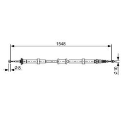 Ťažné lanko parkovacej brzdy BOSCH 1 987 482 528