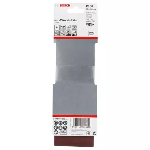 BOSCH Brúsny pás PRO X440, 75 × 533 mm, G150, 3 ks (14)