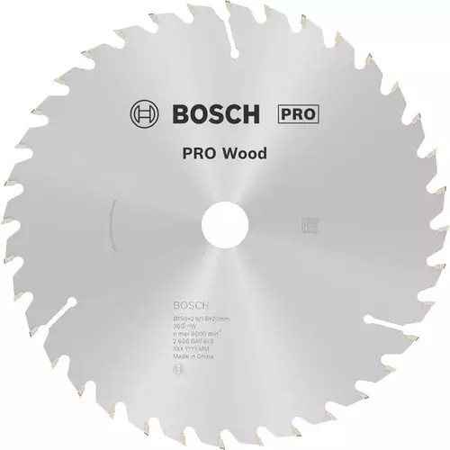 BOSCH Kotúč PRO Wood na drevo pre okružné píly, 190 x 2,6 x 20 mm (6)