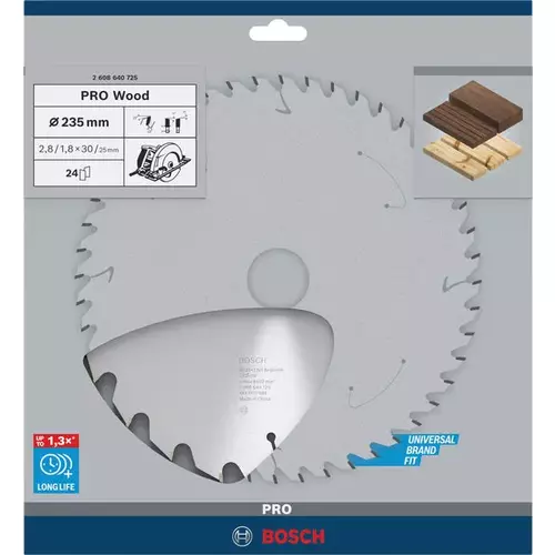 BOSCH Kotúč PRO Wood na drevo pre okružné píly, 235 x 2,8 x 30 mm (4)