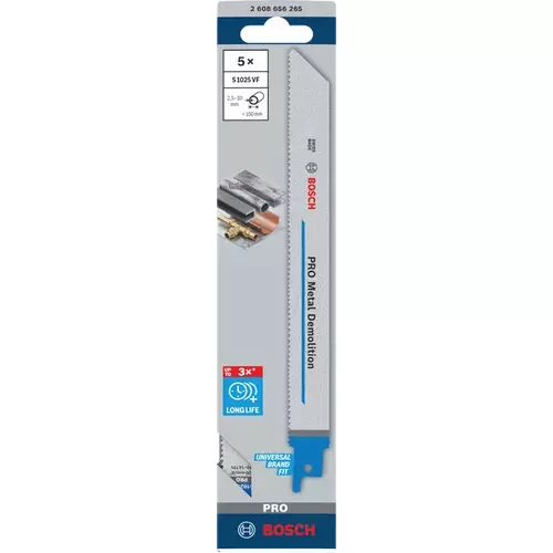 BOSCH Pílový list PRO Metal Demolition S 1025 VF, 1,25 x 19 x 200 mm, 5 ks (2)