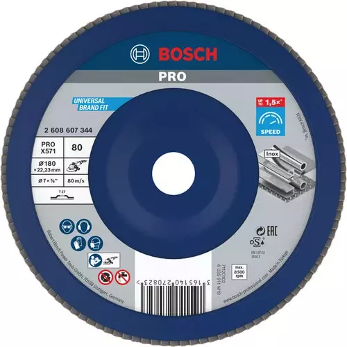 BOSCH Lamelový brúsny kotúč PRO X571, 180 mm, G80