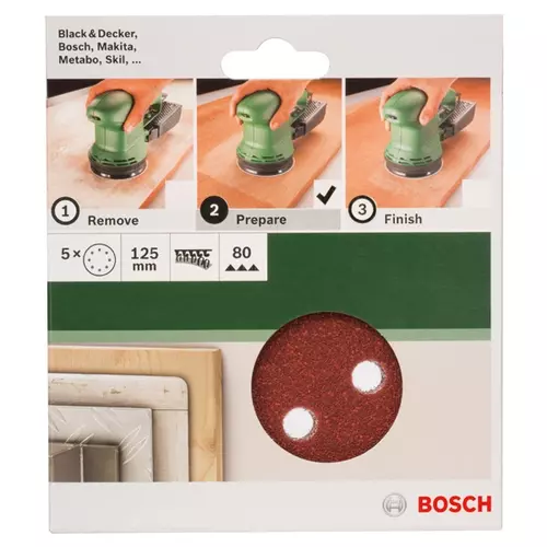 BOSCH 5-dielna sada brúsnych listov pre excentrické brúsky (3)