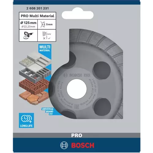 BOSCH Brúsna hlava PRO Multi Material, 5 x 125 x 22,23 mm (2)