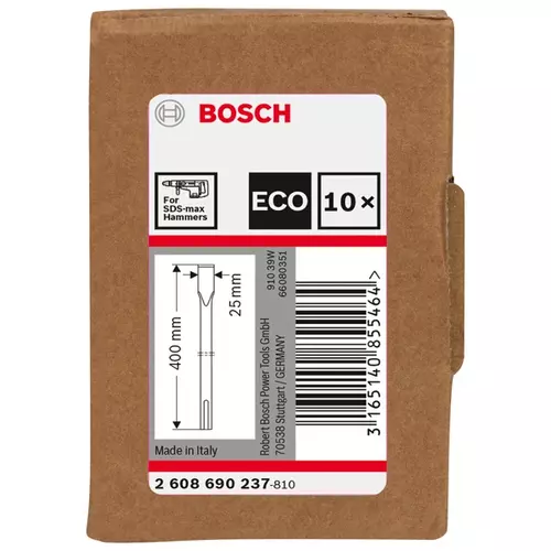 BOSCH 10-dielna sada plochých sekáčov SDS max 400 mm